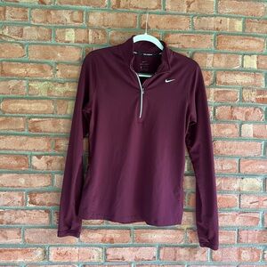 Nike Running Dri-Fit Quarter Zip Top, burgundy, M